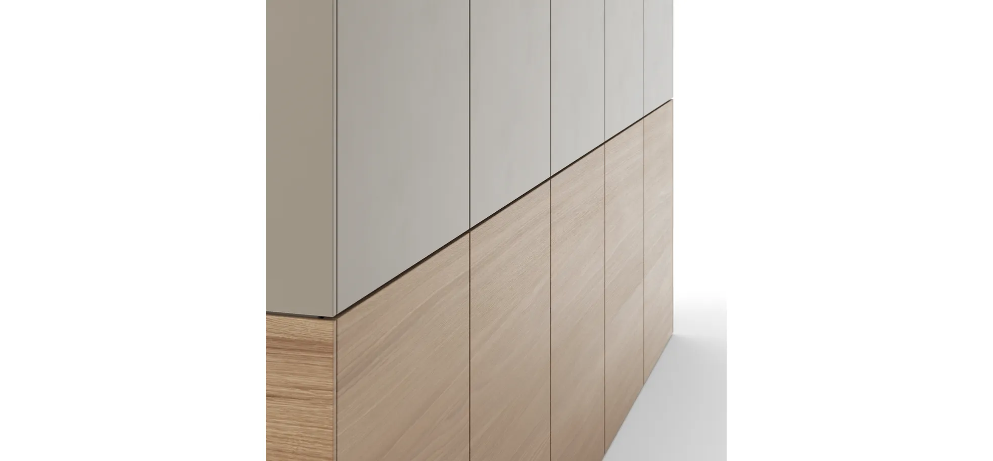 Drehtürenschrank Matera - BHT ca. 251x235x60 cm, Lack Matt, Kaschmir, Eiche, Milk