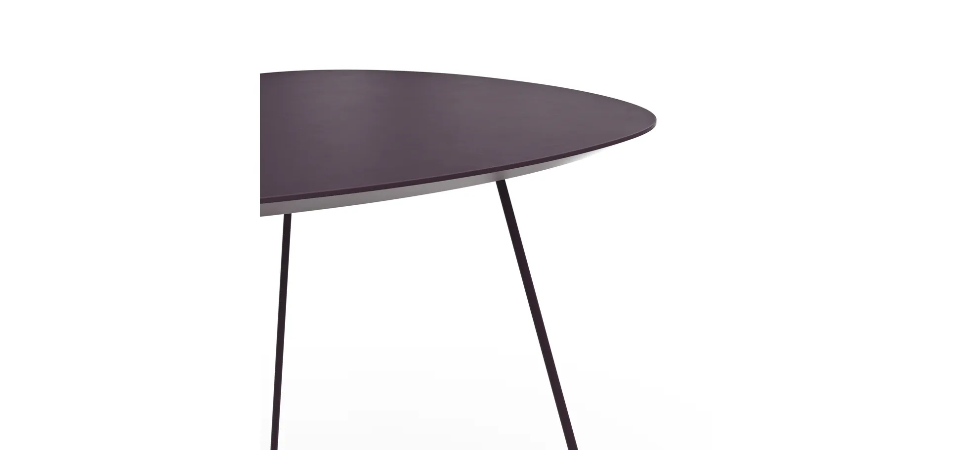 Ecktisch Fano - LBH ca. 59x50x50 cm, Fenix, Aubergine
