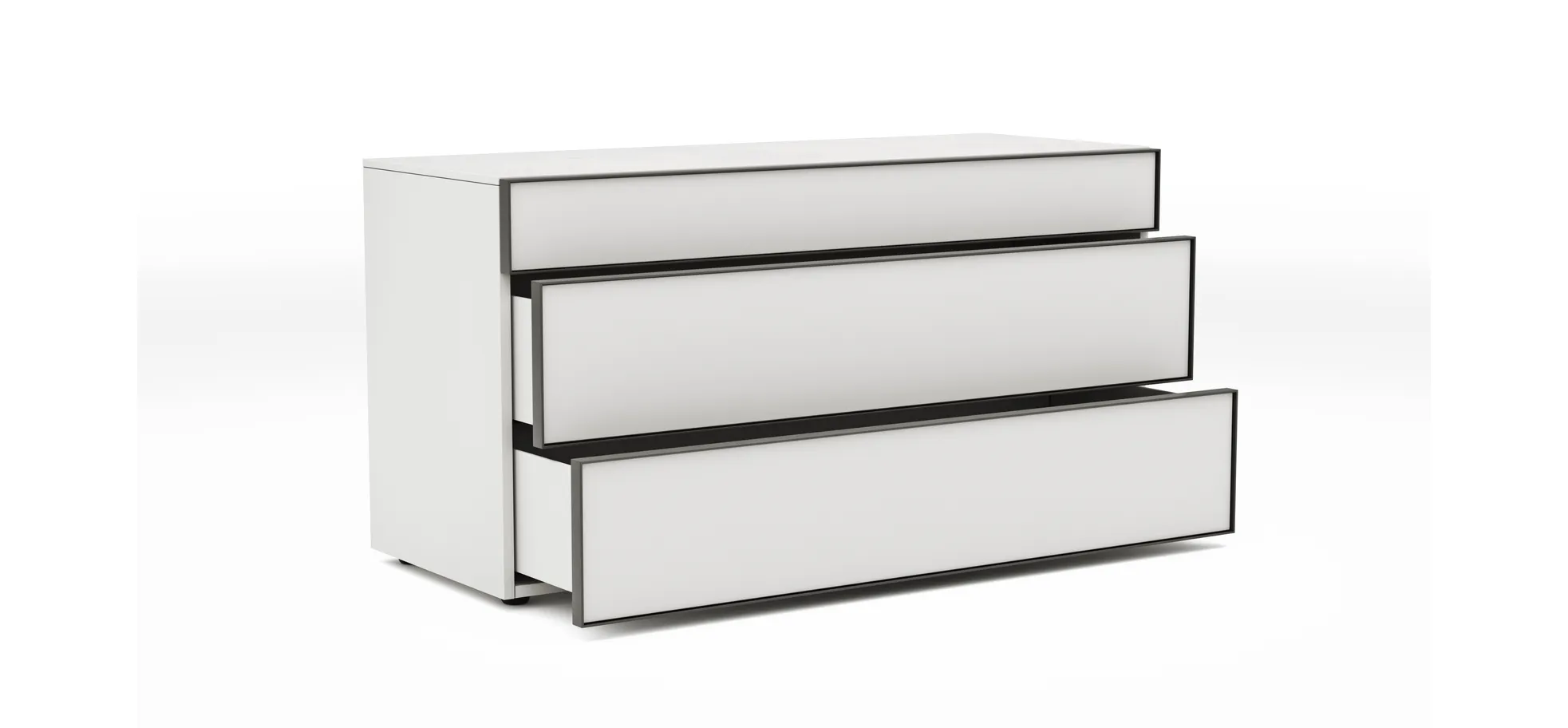 Kommode Loretto - BHT ca. 135x70x53 cm, Lack matt, Weiß