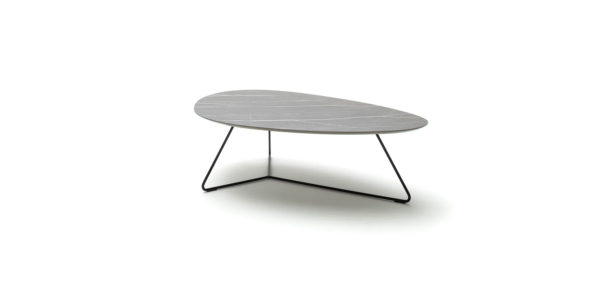 Couchtisch Fano - LBH ca. 121x75x38 cm, HPL Laminat, Kiesel 109049