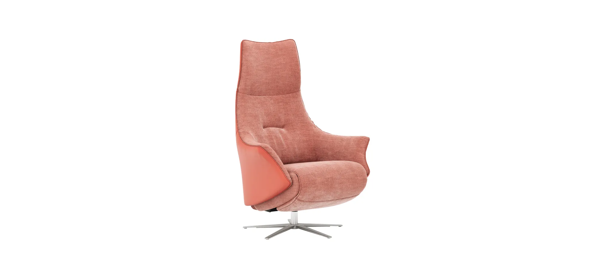 Relaxsessel Girona -  inklusive motorischer Relaxfunktion, Stoff, Leder, Rose 131486