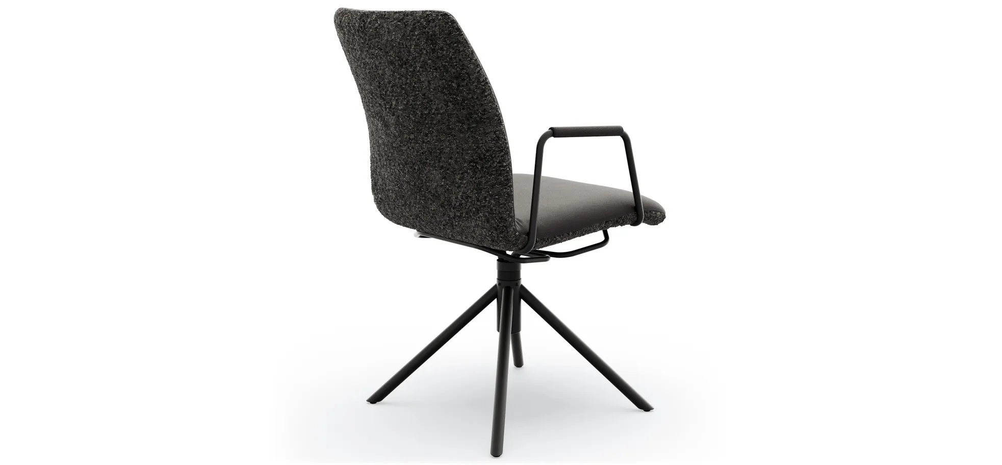 Armlehnstuhl Sedana - drehbar, Stoff, Dunkelgrau