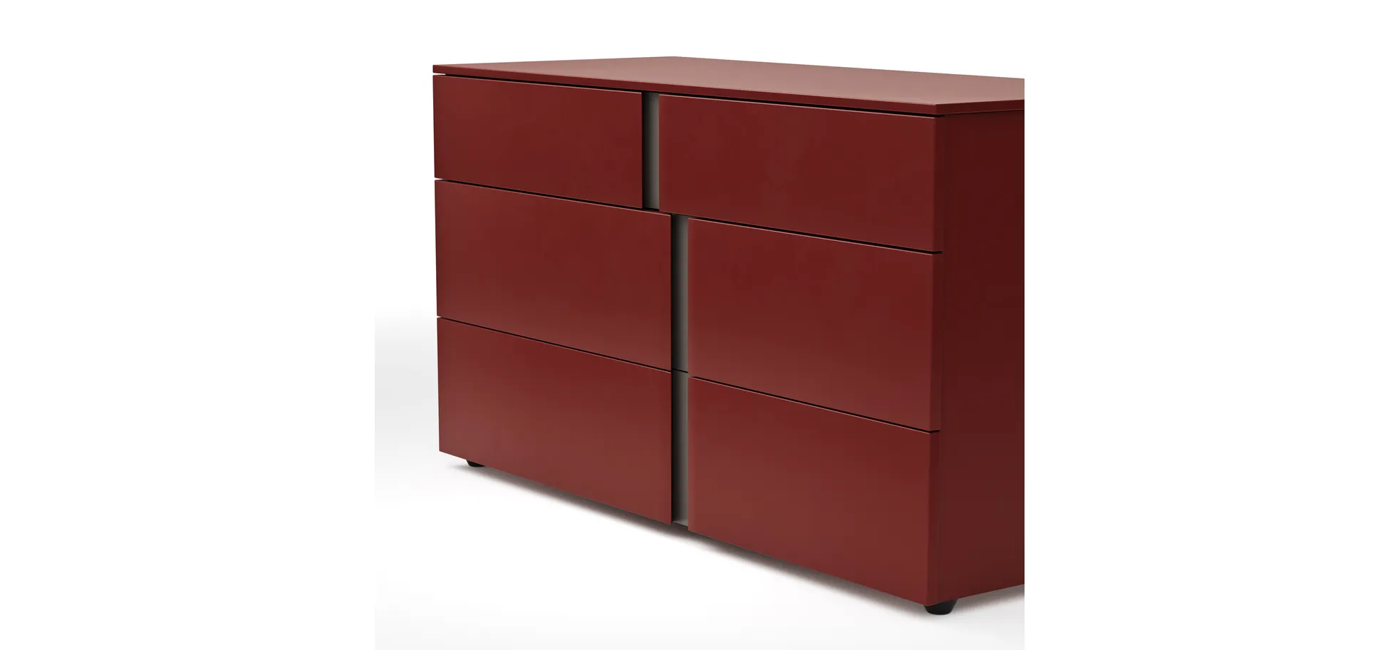 Kommode Loretto - BHT ca. 127x70x51 cm, Lack matt, Bordeaux