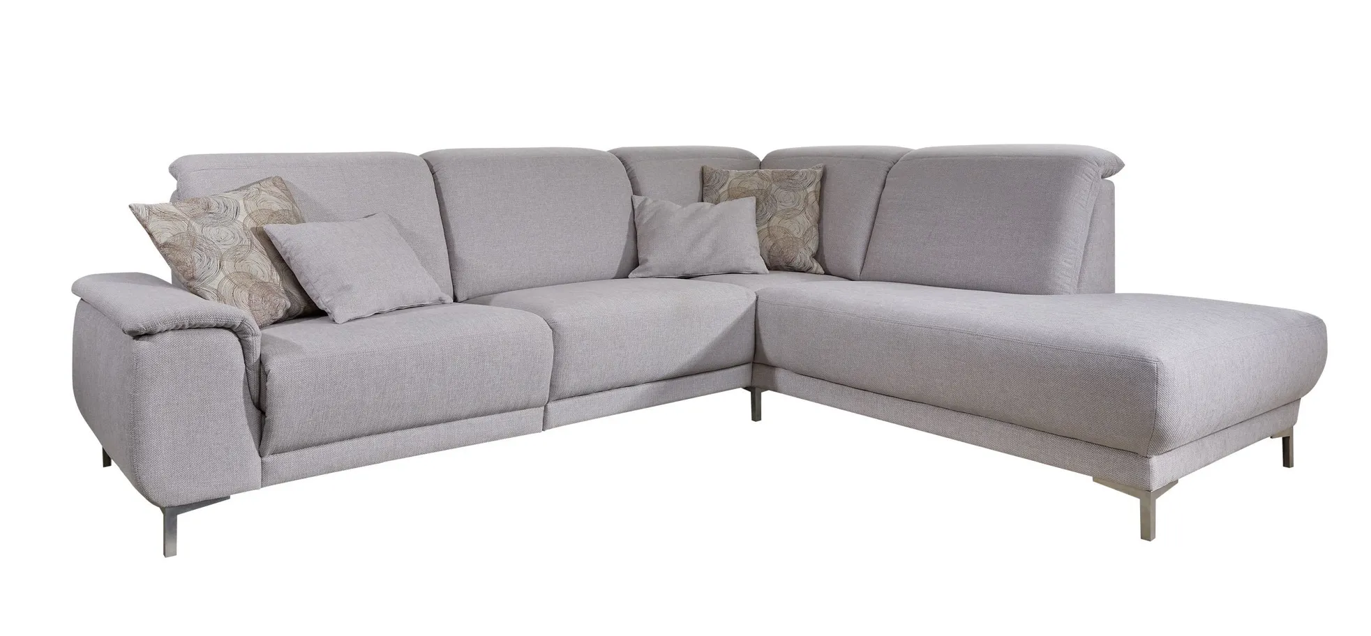 Ecksofa - 2-Sitzer mit Ecke rechts, Stoff, Beige