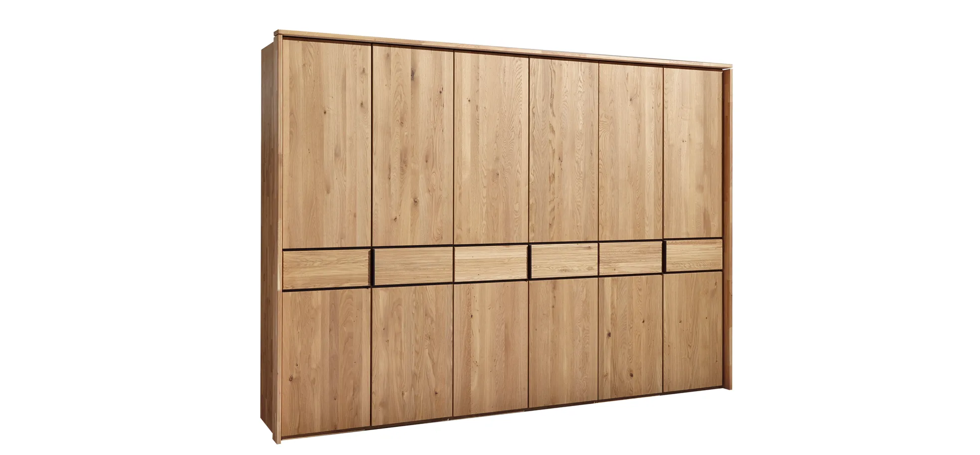 Drehtürenschrank Arano - B ca. 307cm, Eiche Massiv, Natur 135874