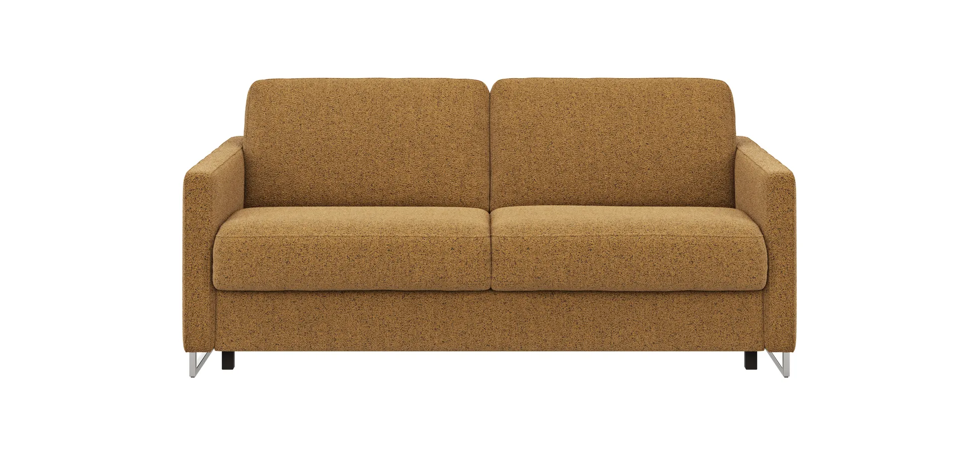 Sofa Nuoro - 2,5-Sitzer inkl. Schlaffunktion, Armlehne mit Kufe, Stoff, Cognac 109138