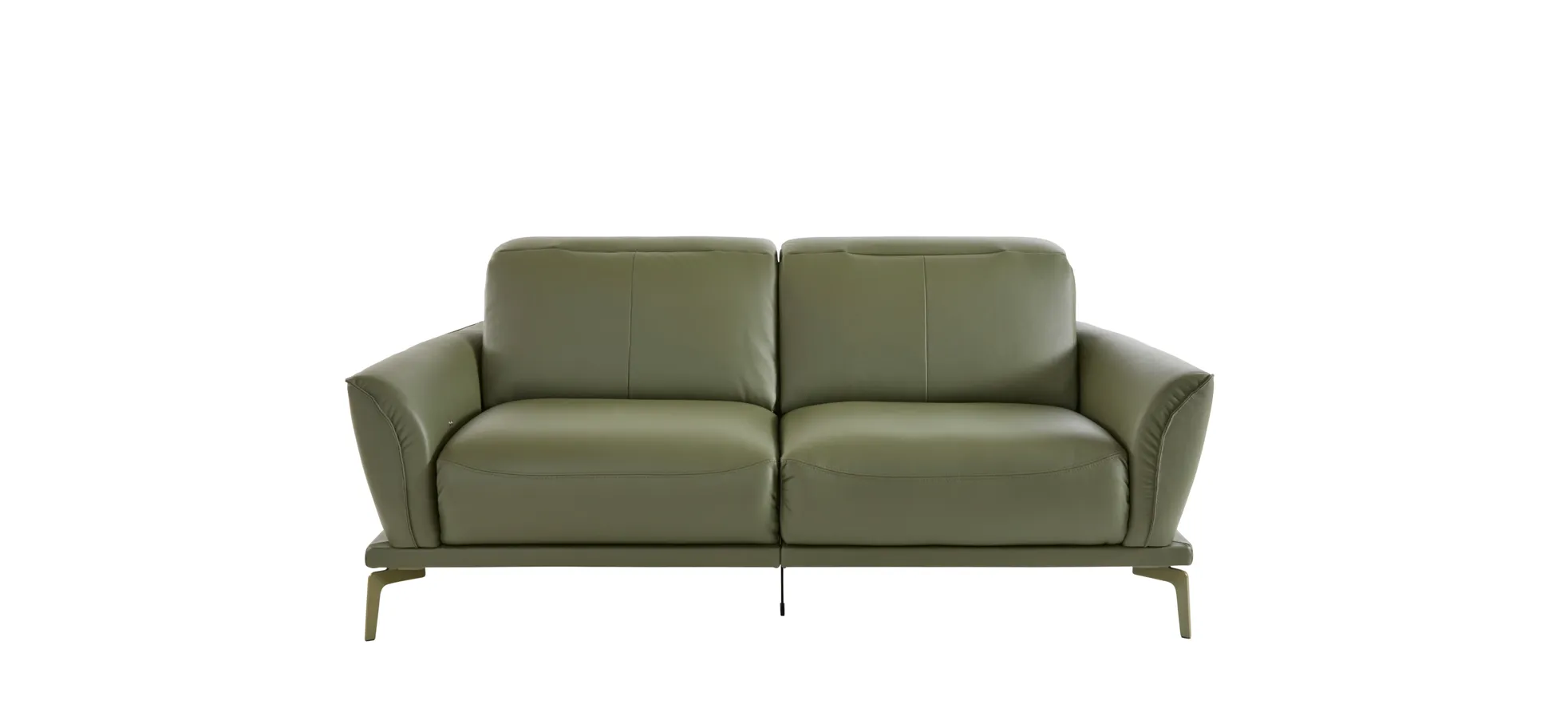 Sofa Amadena - 2-Sitzer inkl. Kopfteil verstellbar, Leder, Olive 145979