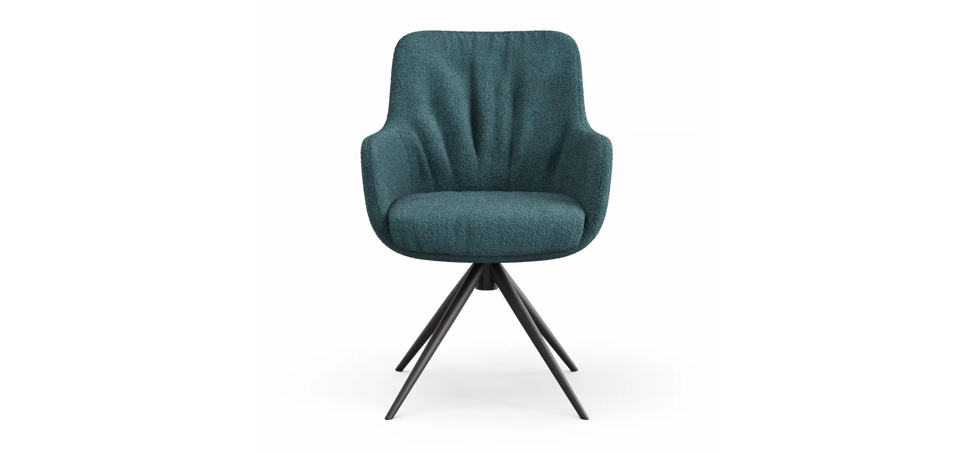 Armlehnstuhl Mis Legere - Boucle, Blau, Stativ, Anthrazit