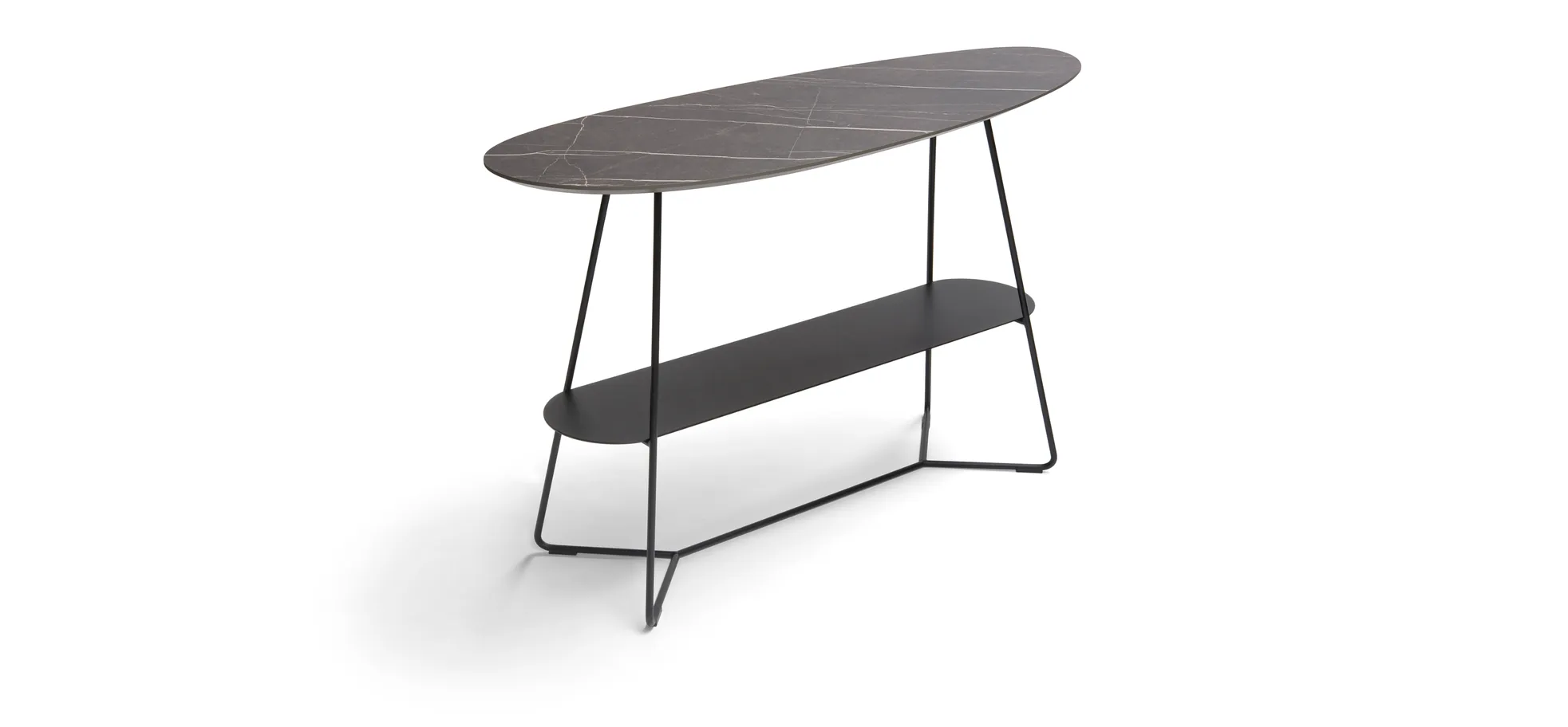 Konsolentisch Fano - BHT ca. 120x75x45 cm, HPL, Graubraun 200858