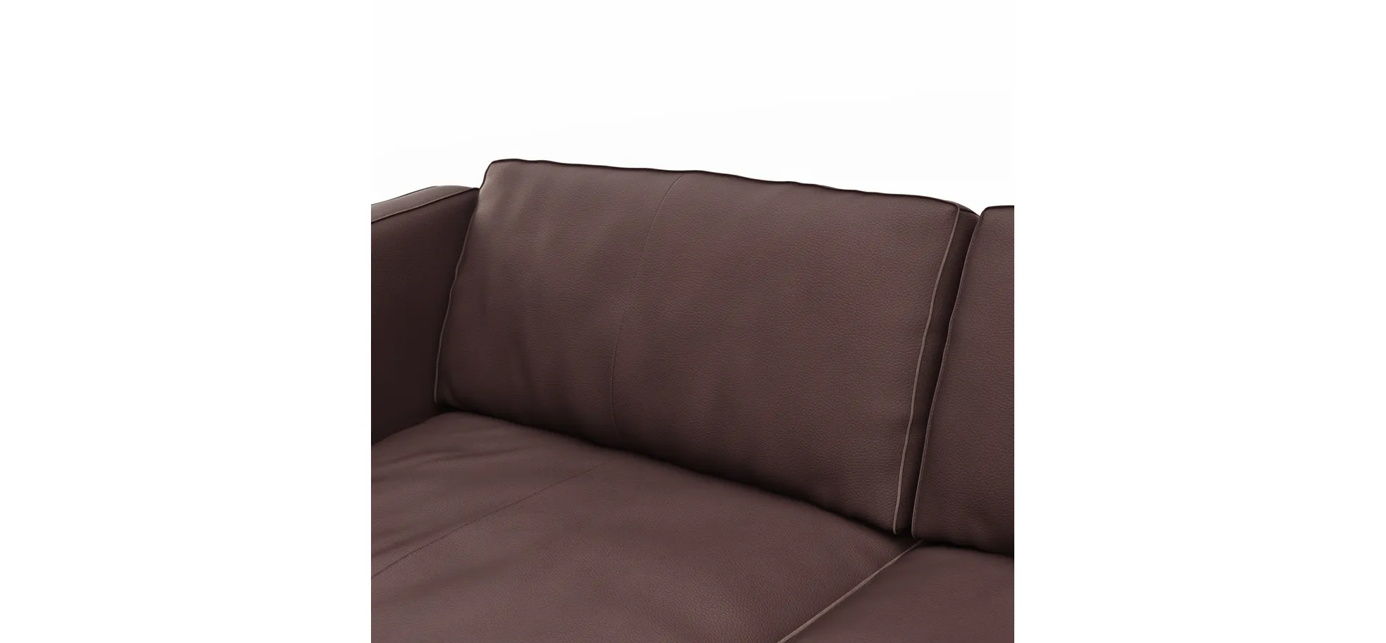 Sofa Aprino 3 - 3,5-Sitzer XL, Dickleder, Dunkelbraun, Armlehne Kissen