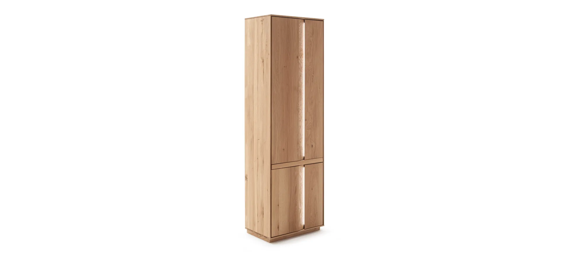 Schrank Due Viso - inkl. Beleuchtung, BHT ca. 63x200x40 cm, Wildeiche massiv, geölt 200415