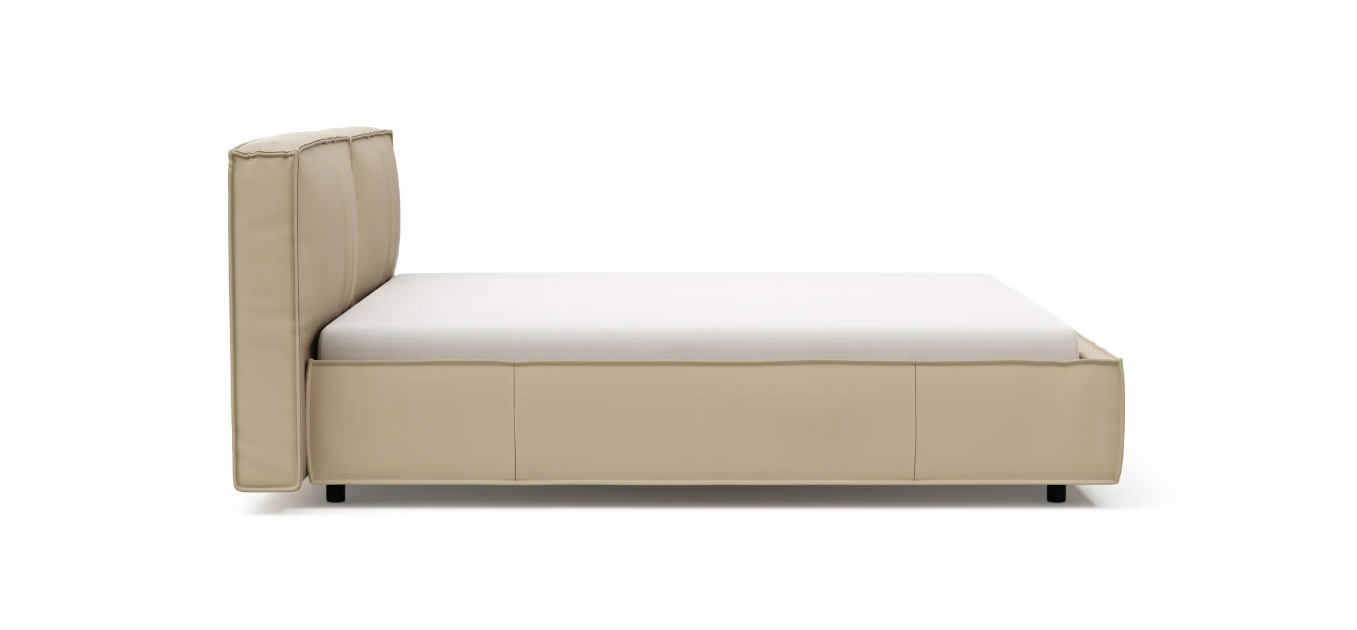 Bett Alvito - Liegefläche ca. 180x200 cm, Leder, Cappuccino