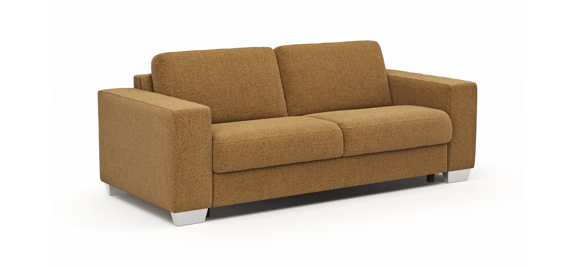 Sofa Nuoro - 2,5-Sitzer inkl. Schlaffunktion, Armlehne breit, Stoff, Cognac