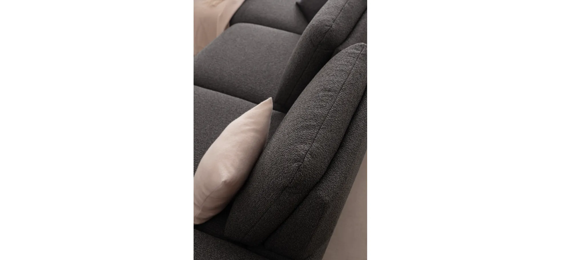 Ecksofa Collina - Longchair links, 2,5-Sitzer, Stoff, Dunkelgrau
