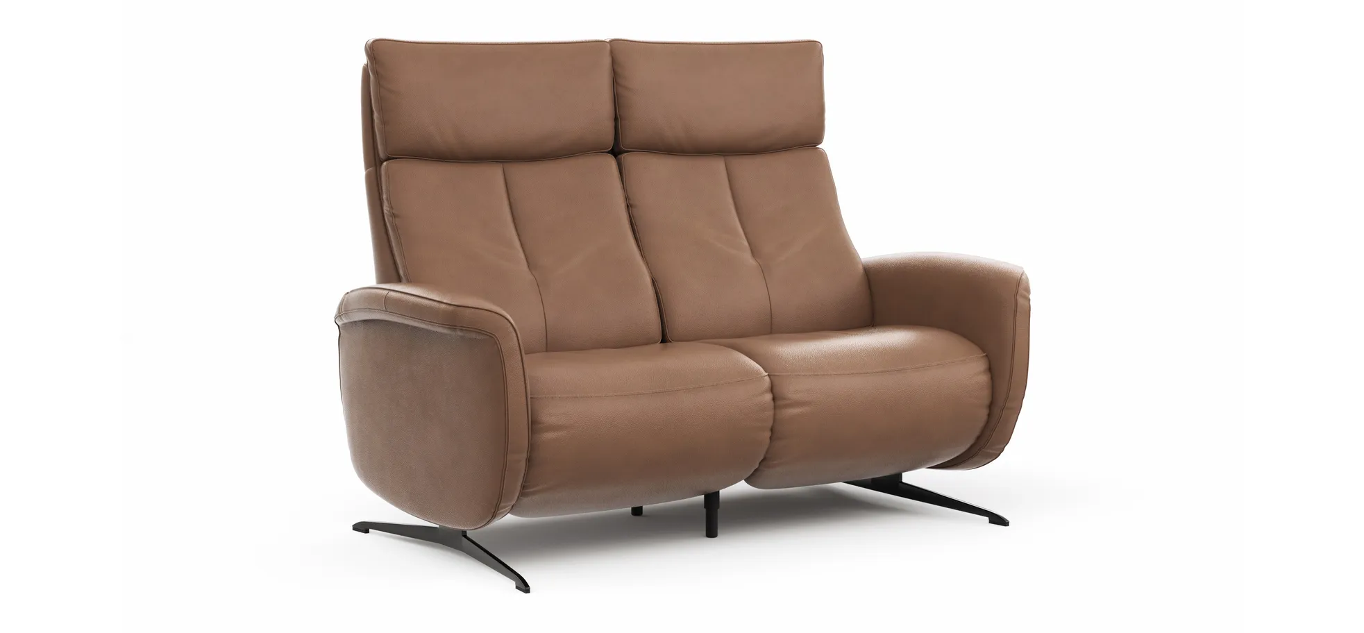 Sofa Sitz.Konzept Sofa - 2,5-Sitzer inkl. Relaxfunktion (motorisch) und Kopfteilverstellung, Leder, Cognac
