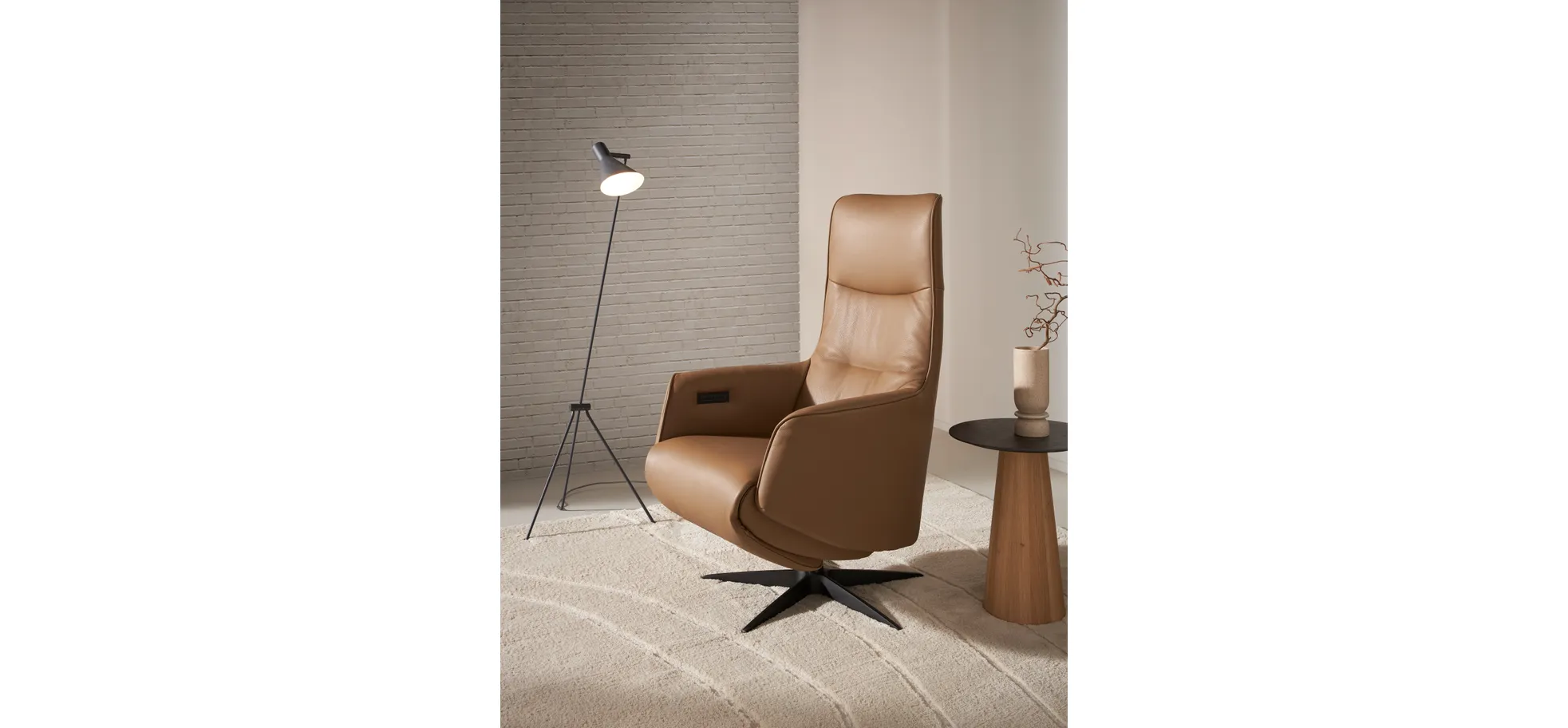 Relaxsessel Riposo - inkl. motorischer Relaxfunktion, Leder, Braun