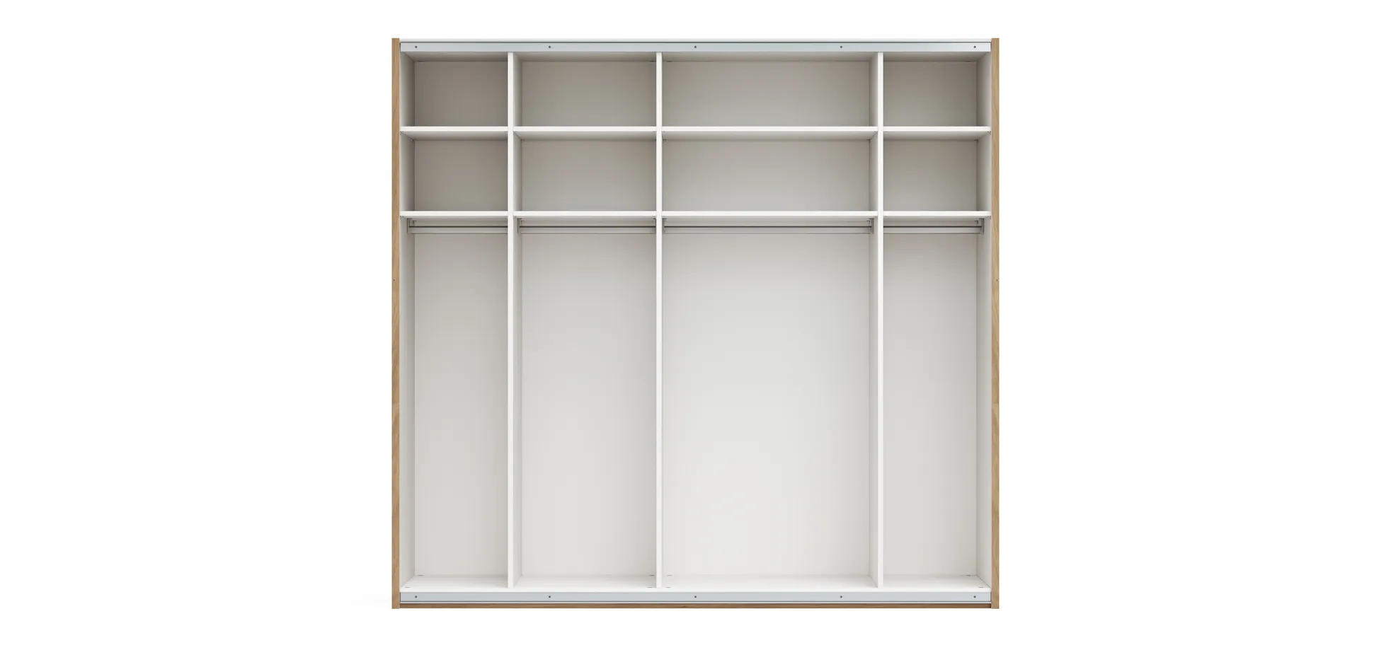 Schwebetürenschrank Viana - B ca. 241 cm, Lack, Steingrau, Riffholz, Balkeneiche