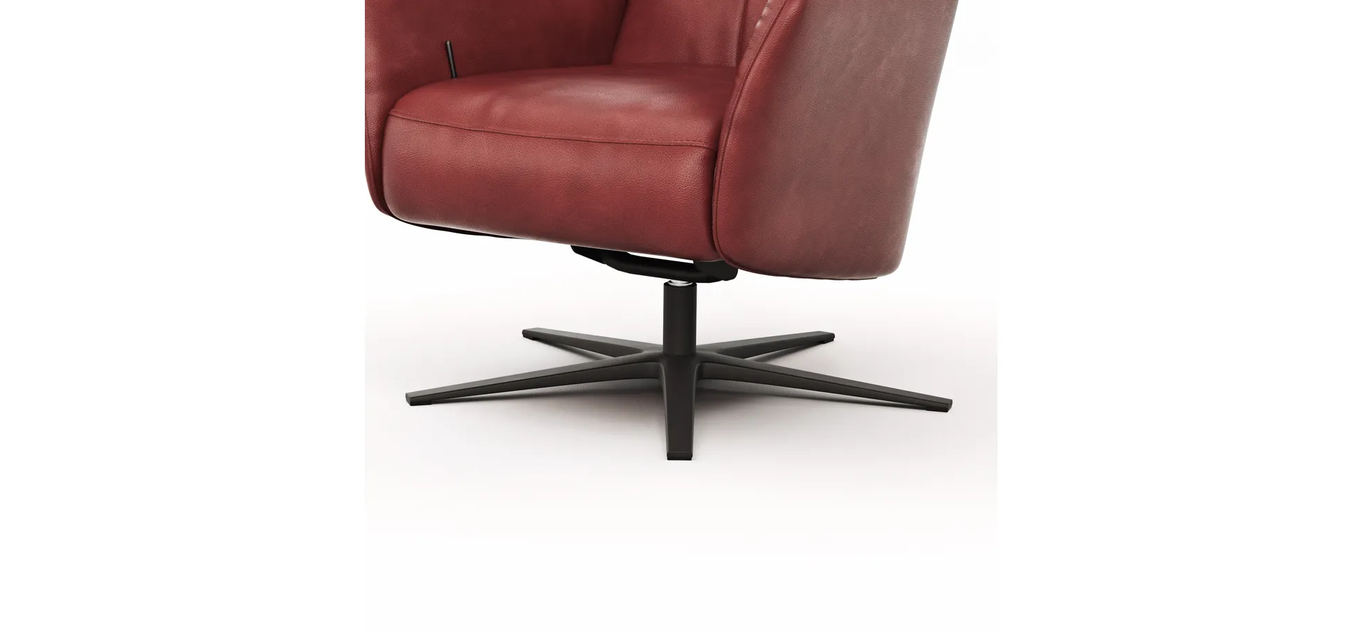 Sessel Noto Relax II - Rückenlehne verstellbar, Leder, Burgund