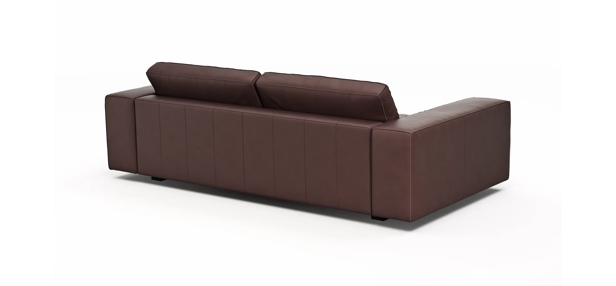Sofa Aprino 1 - 3,5-Sitzer XL, Dickleder, Dunkelbraun, Armlehne Block breit