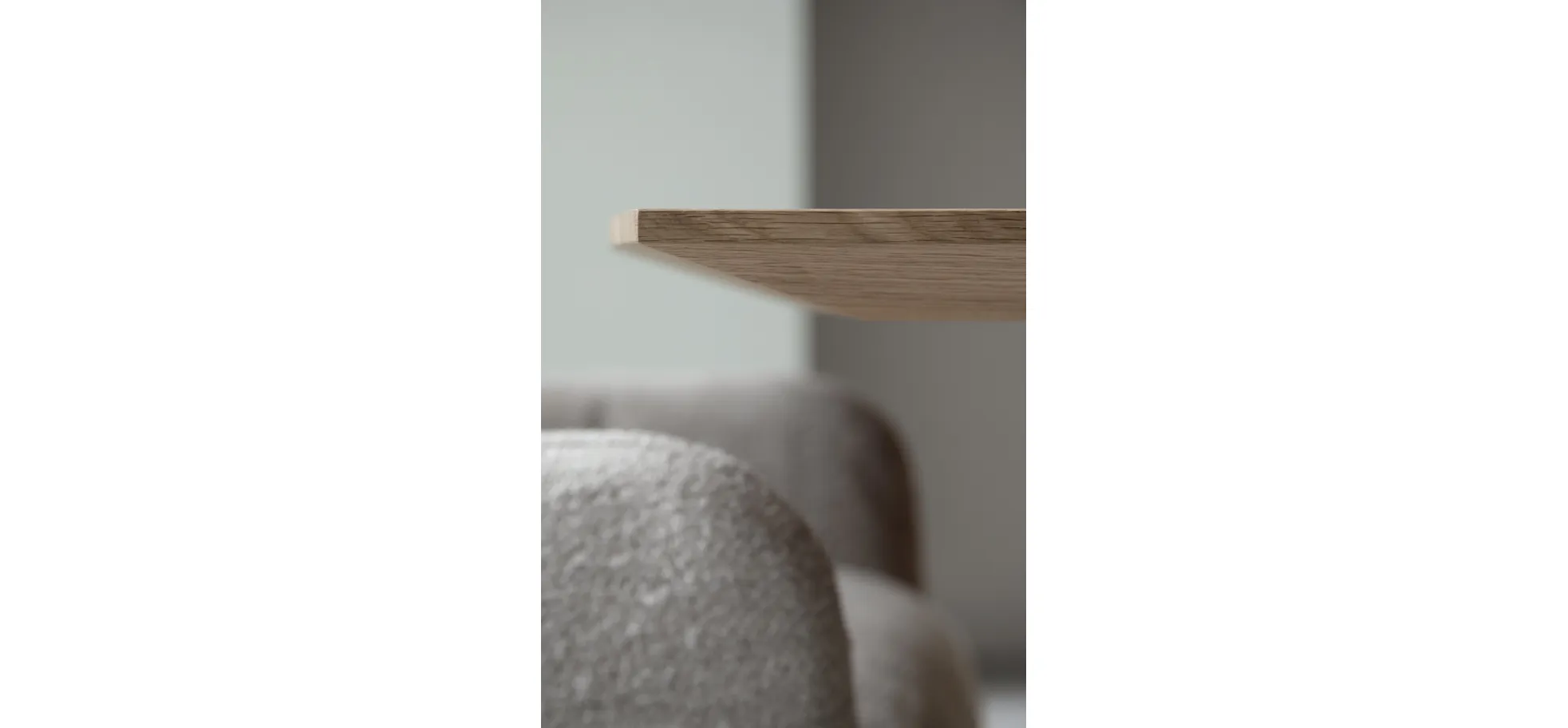 Esstisch 3100 - LB ca. 220x100 cm, Asteiche Bianco massiv, Holzwange