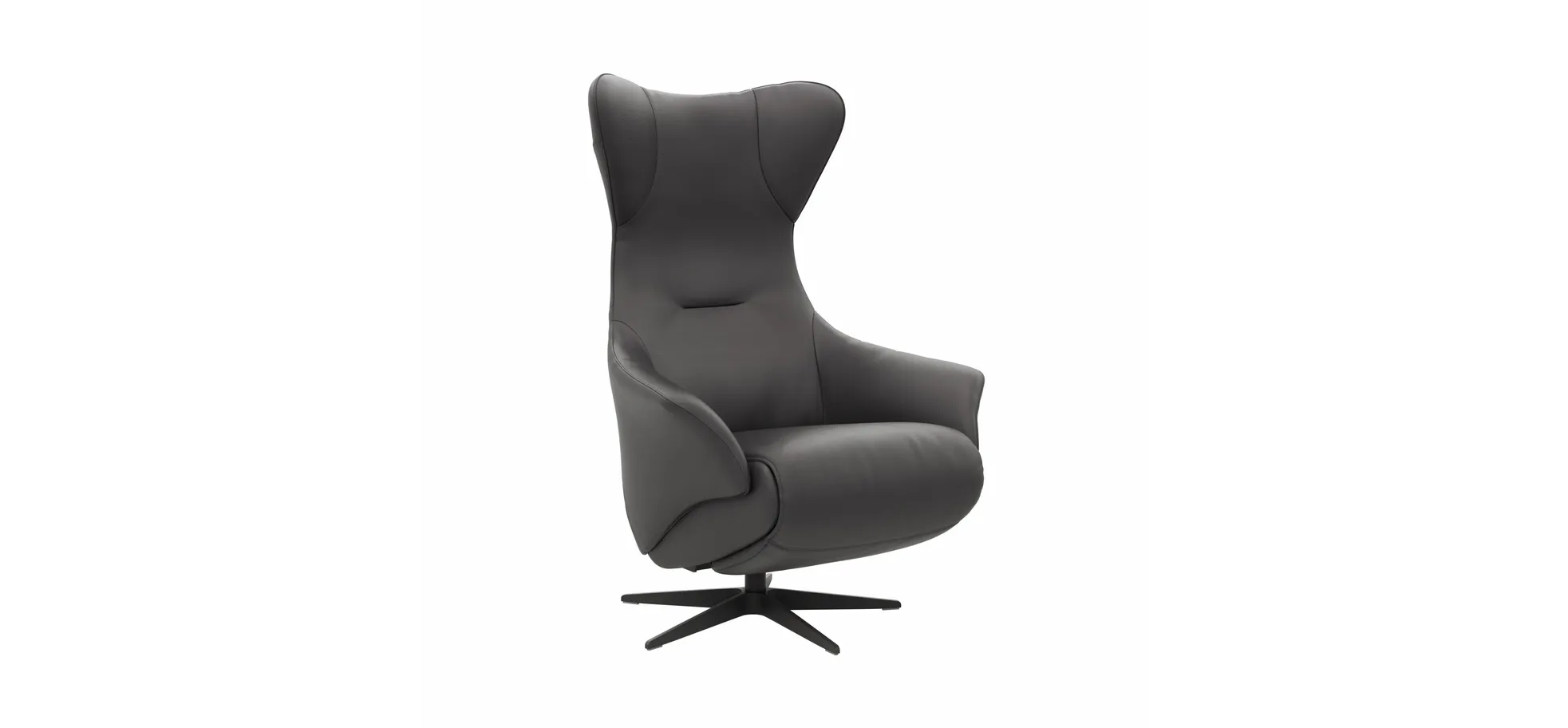 Relaxsessel Follina - Relaxfunktion (motorisch), Leder, Schwarz, Akku 143370