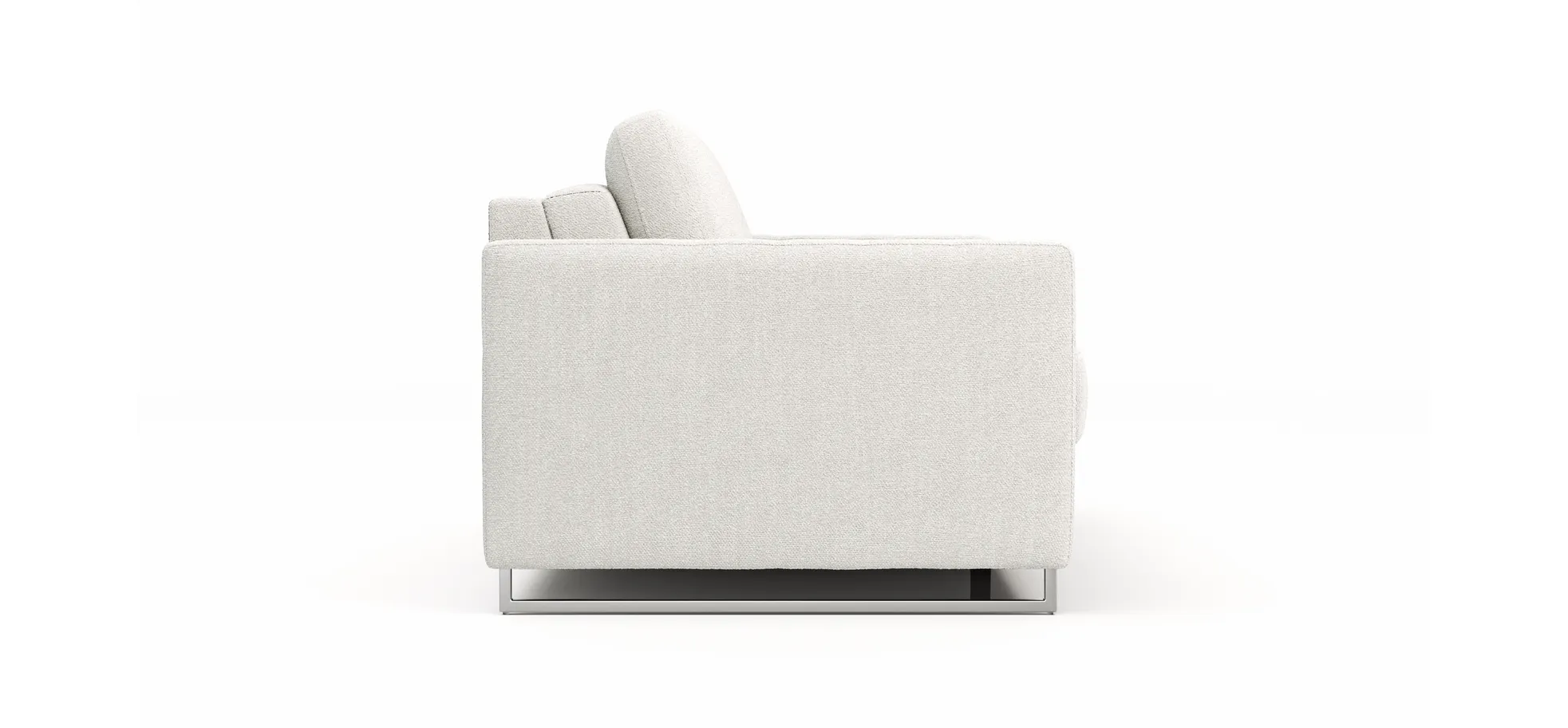 Sofa Nuoro - 2,5-Sitzer inkl. Schlaffunktion, Armlehne mit Kufe, Stoff, Natur