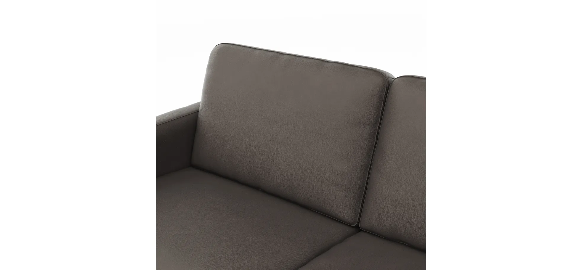 Sofa Enna - 3-Sitzer, Armlehne A, Leder, Schwarz, Kufe, Schwarz