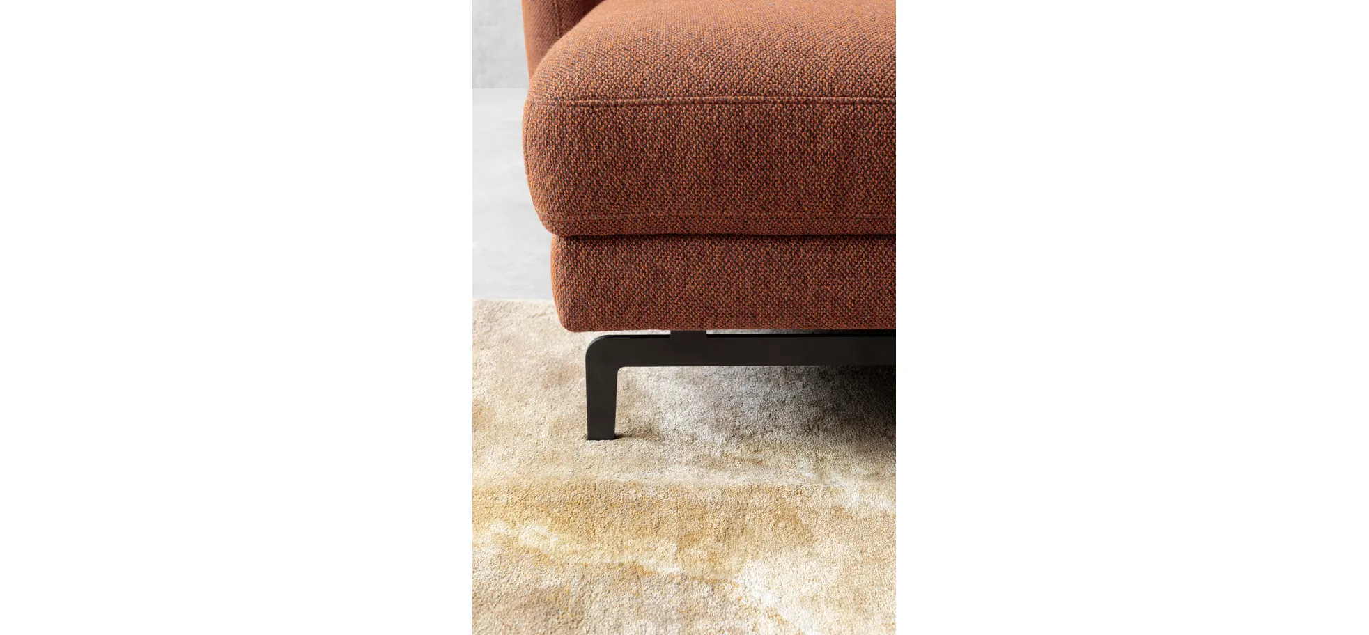 Ecksofa Enna - Longchair links mit 1,75-Sitzer, Stoff, Terracotta
