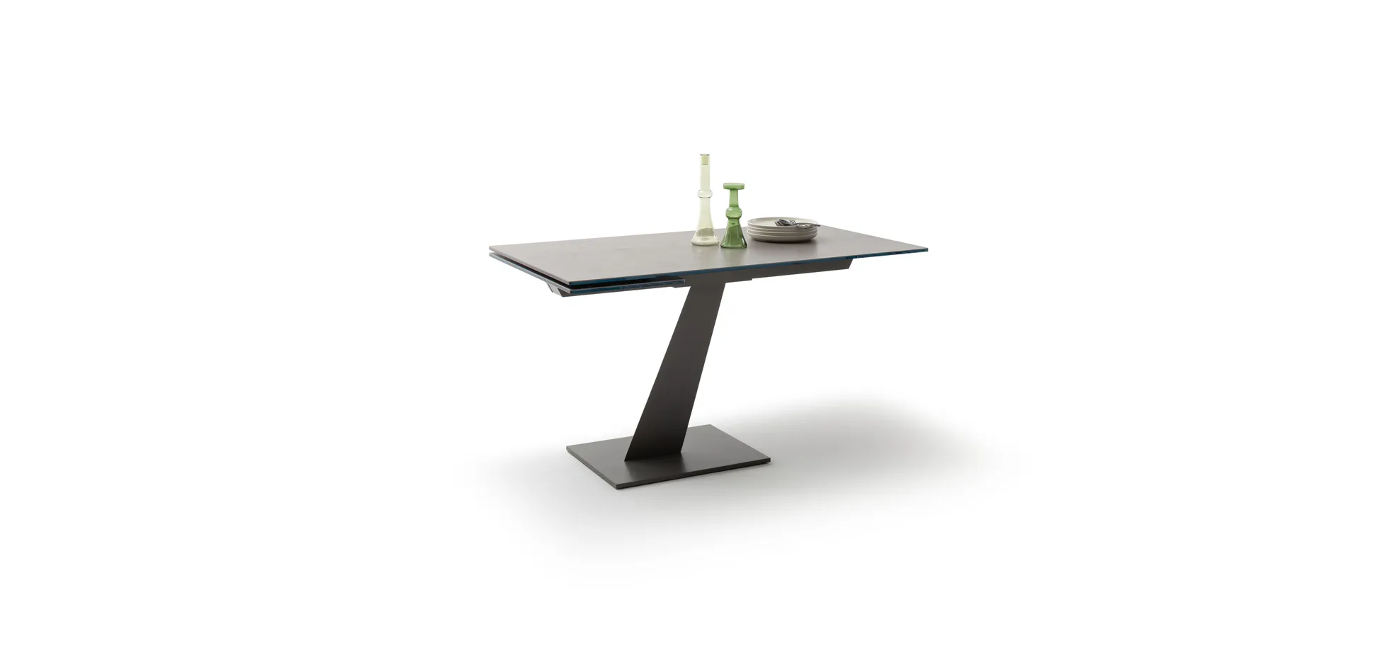 Esstisch Iseo - LB ca. 140x80 cm, ausziehbar, Keramik, Grau