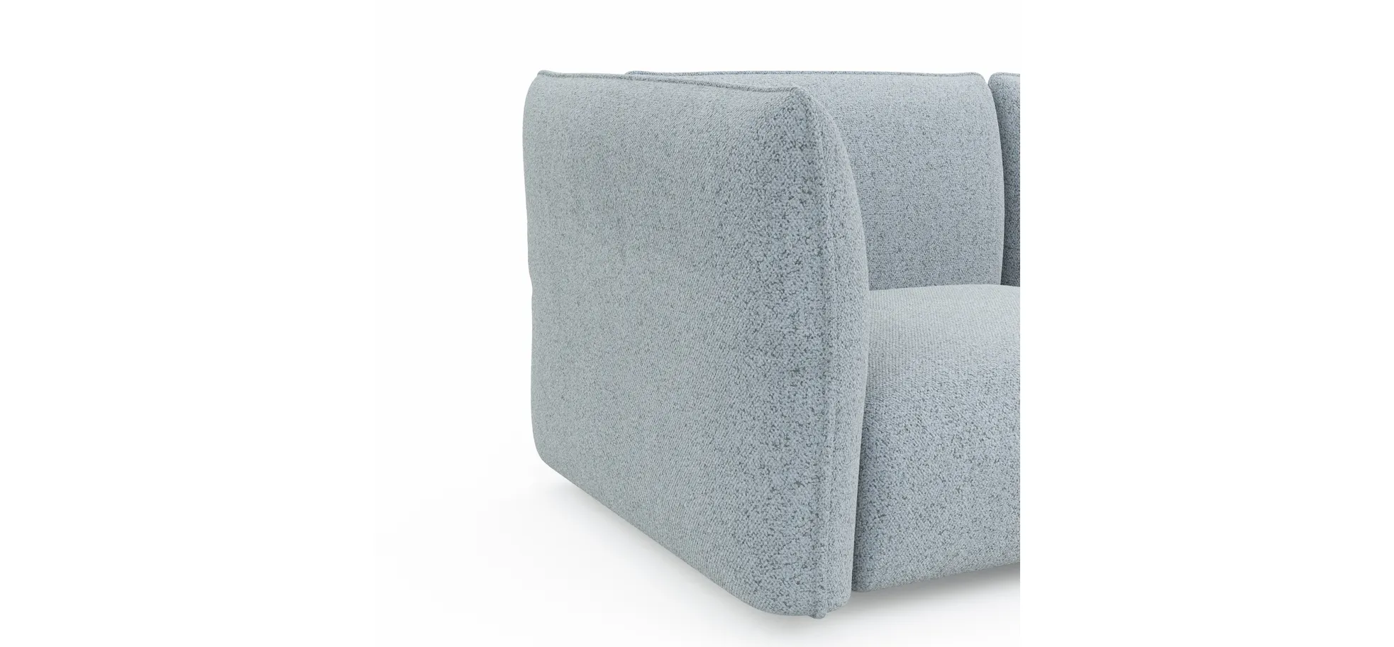 Ecksofa Motone - 2,5-Sitzer mit Ecke rechts, Stoff, Hellblau