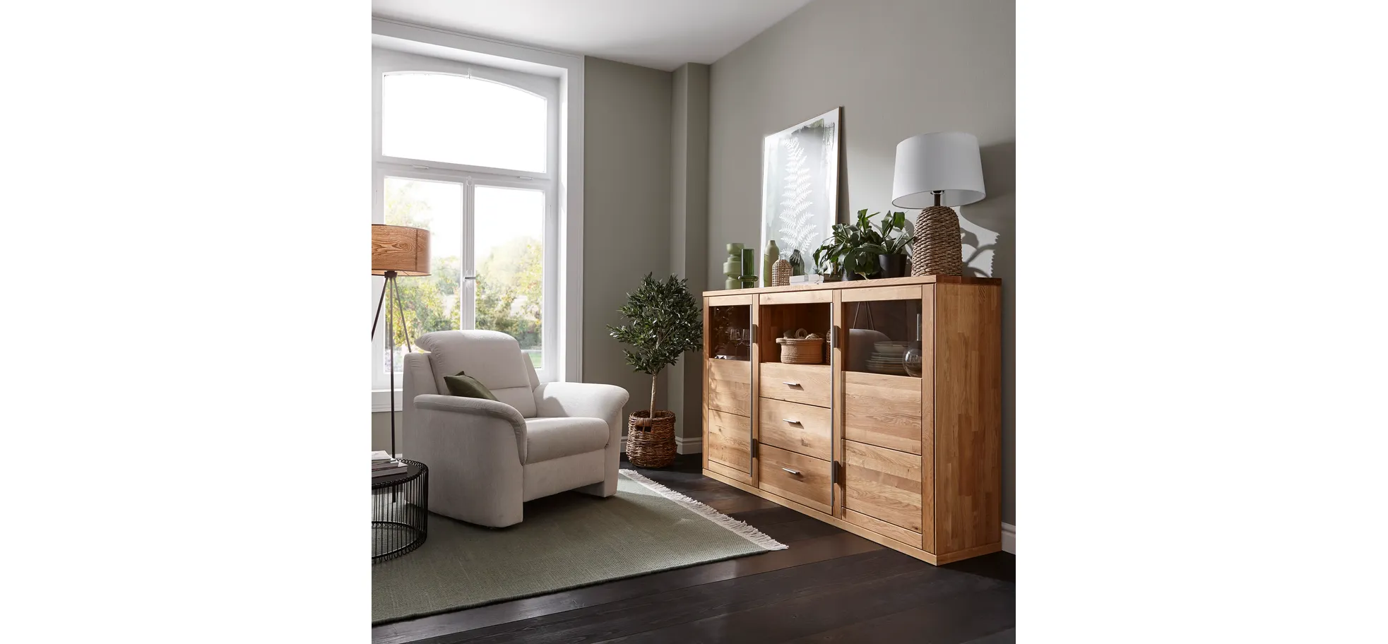 Sessel Cornella Plus - Stoff, Creme