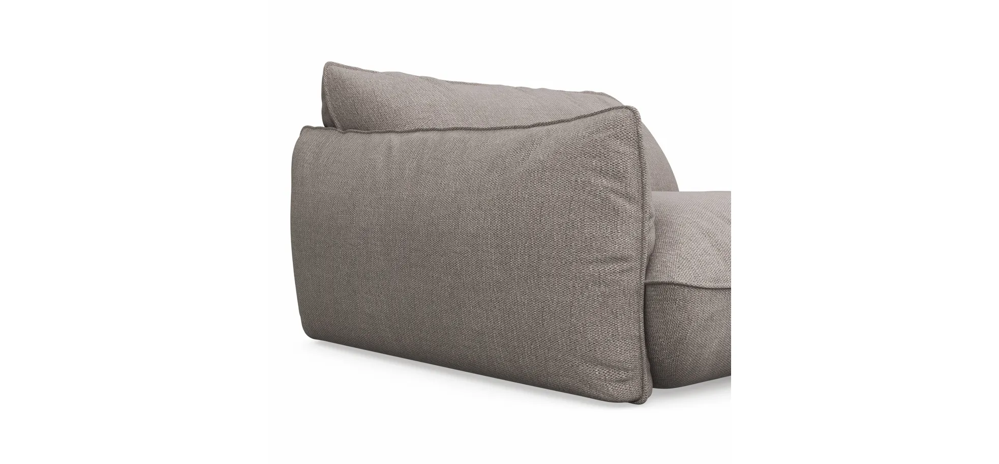 Trapezsofa Fluffy - 2-Sitzer mit Trapezelement und Abschlussteil inkl. Rückenlehne verstellbar, Stoff, Taupe