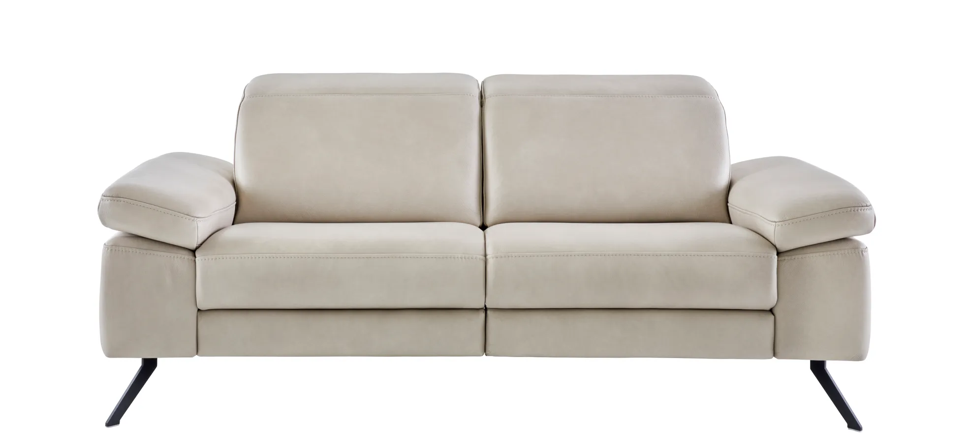 Sofa Rafaela 2.0 - 2,5-Sitzer inkl. Kopfteil verstellbar, Leder, Champagner 9152174