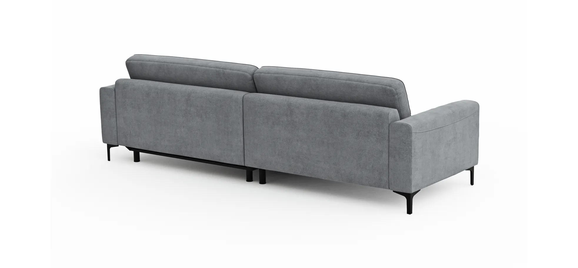 Ecksofa Oviedo - 1,5-Sitzer mit Longchair rechts inkl. Relaxfunktion (motorisch), Stoff, Grau