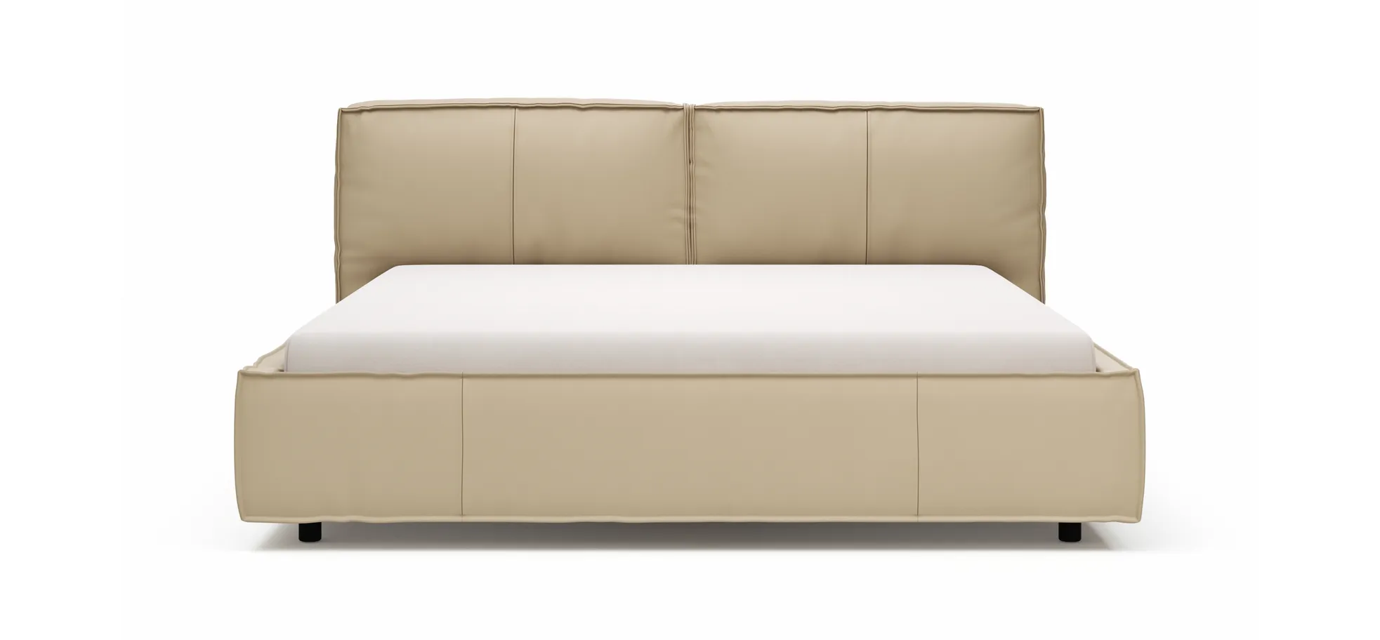 Bett Alvito - Liegefläche ca. 180x200 cm, Leder, Cappuccino