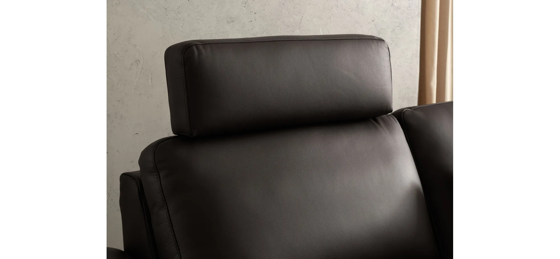 Ecksofa Enna - 3-Sitzer mit Ecke rechts, Leder Mocca