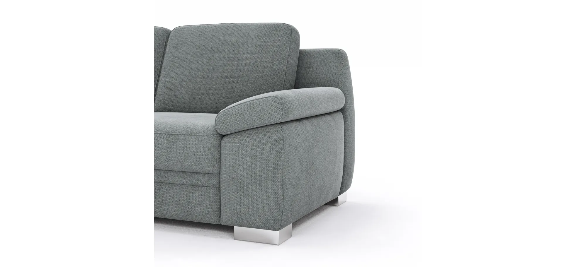 Ecksofa Tavira - Ecke links und 2,5-Sitzer rechts, Stoff, Grau