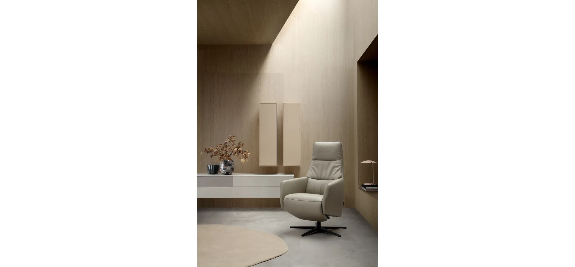 Sessel Possitano - motor. Relaxfunktion mit Herz-Waage-Funktion, Leder, Beige