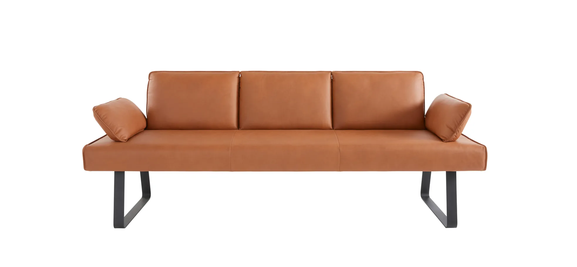 Polsterbank Elda - Breite ca. 236 cm, Leder, Cognac