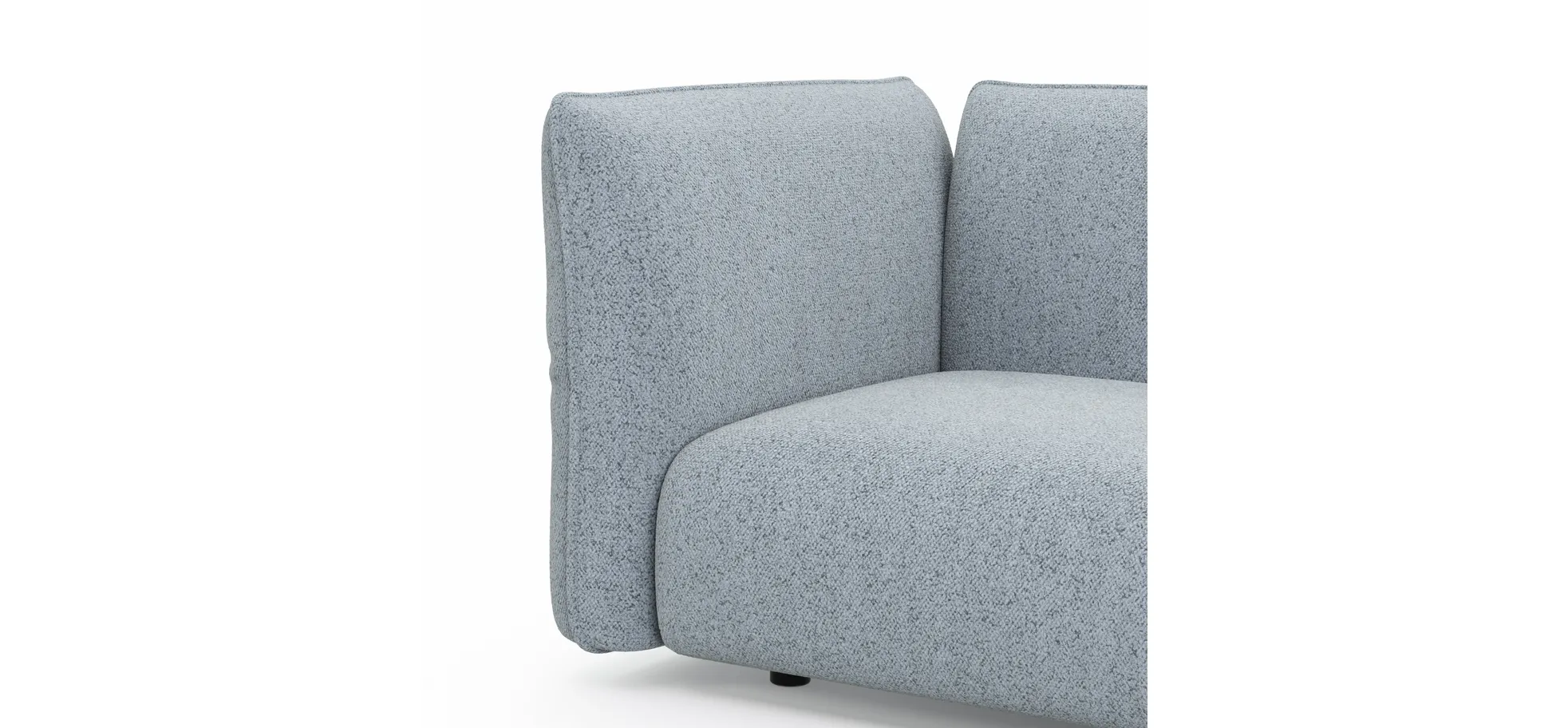 Ecksofa Motone - 2,5-Sitzer mit Ecke rechts, Stoff, Hellblau