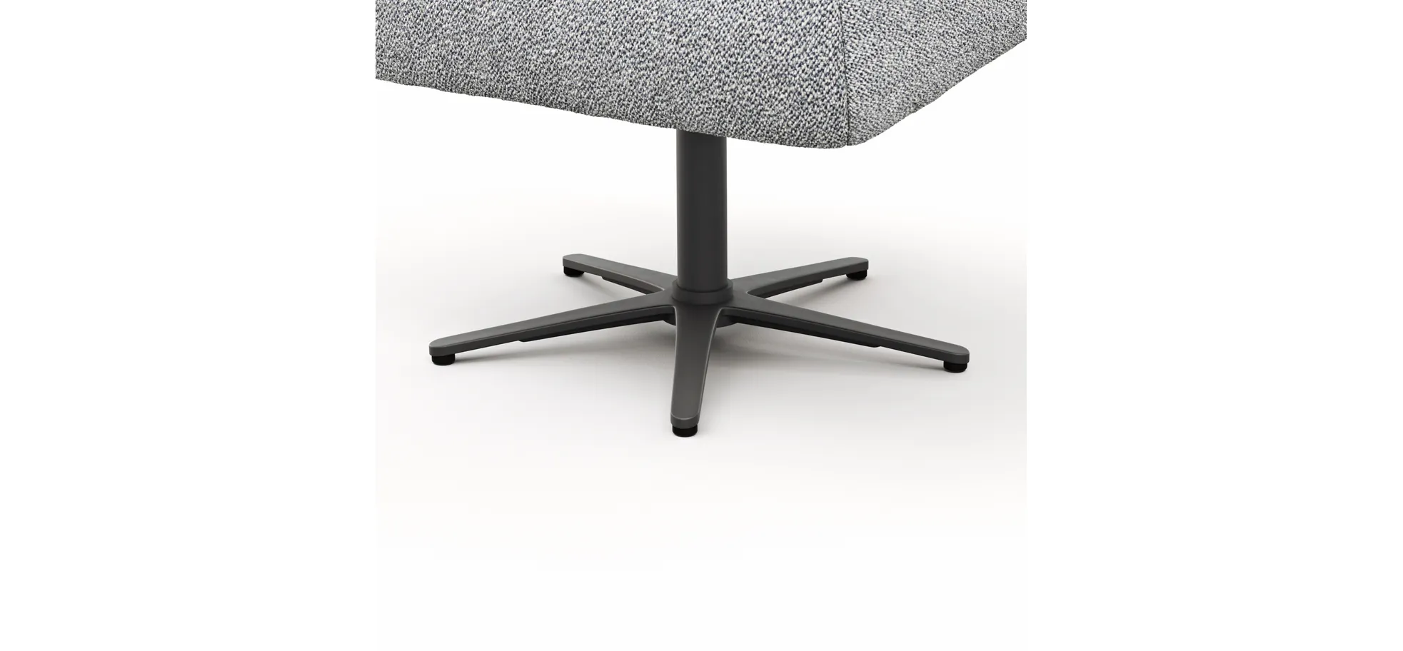Hocker Terni - Sternfuss, Stoff, Hellblau