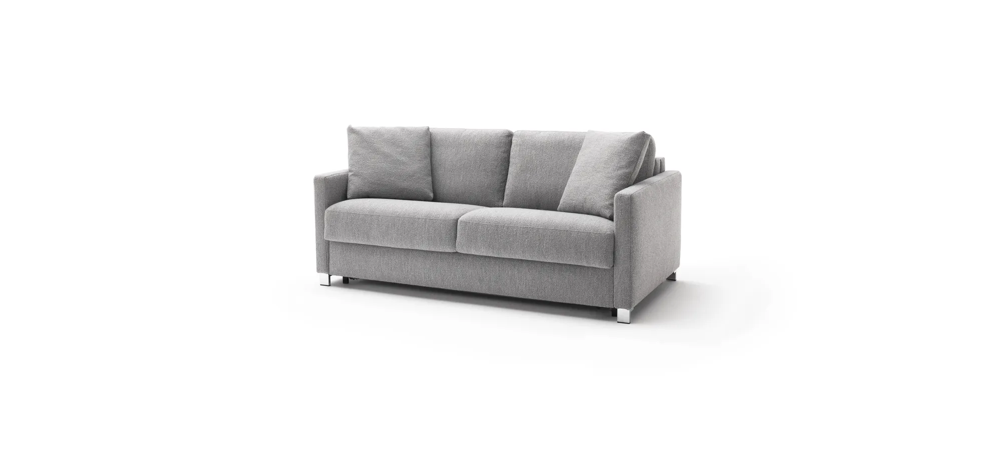 Sofa Nuoro - 2,5-Sitzer inkl. Schlaffunktion, Armlehne schmal, Stoff, Grau