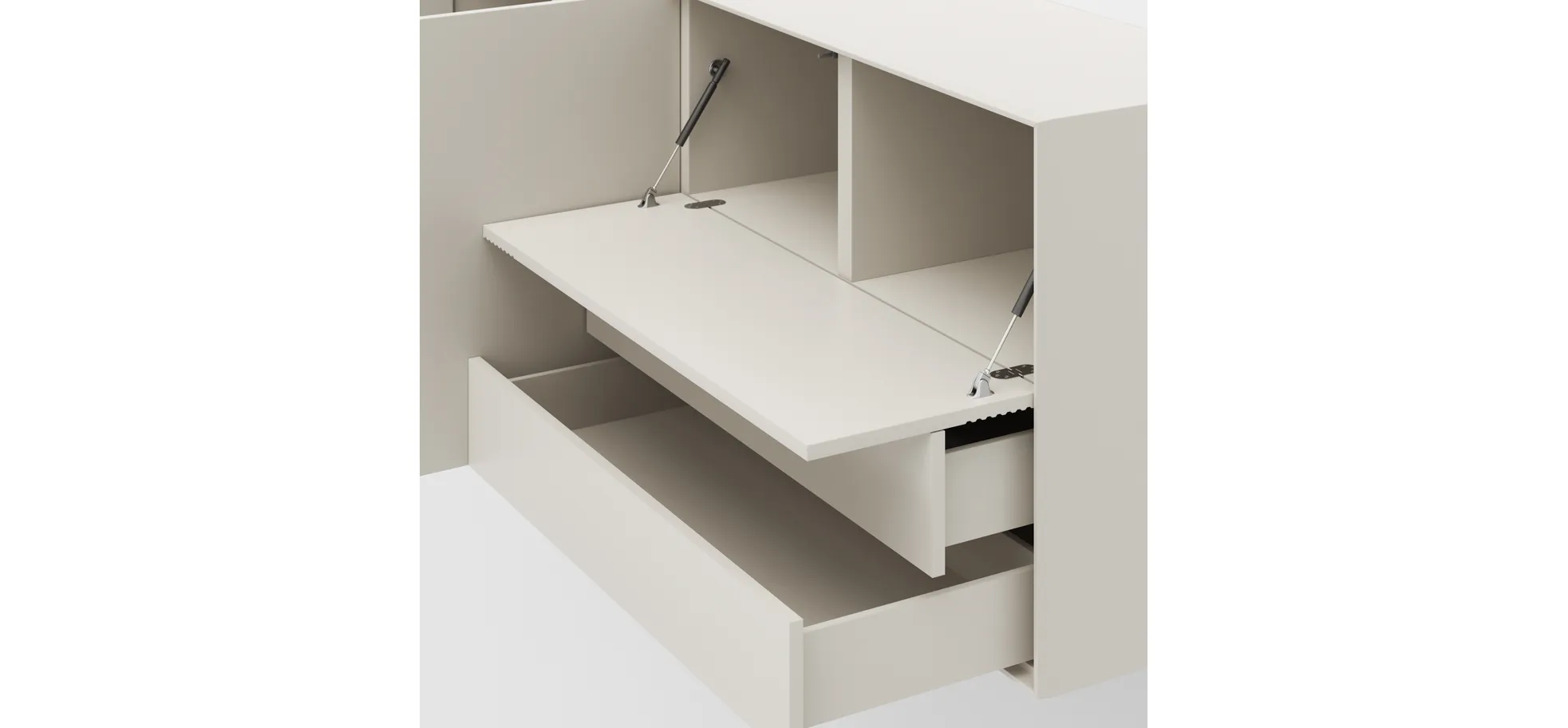 Sideboard Colore - B ca. 200 cm, Lack, Weiß