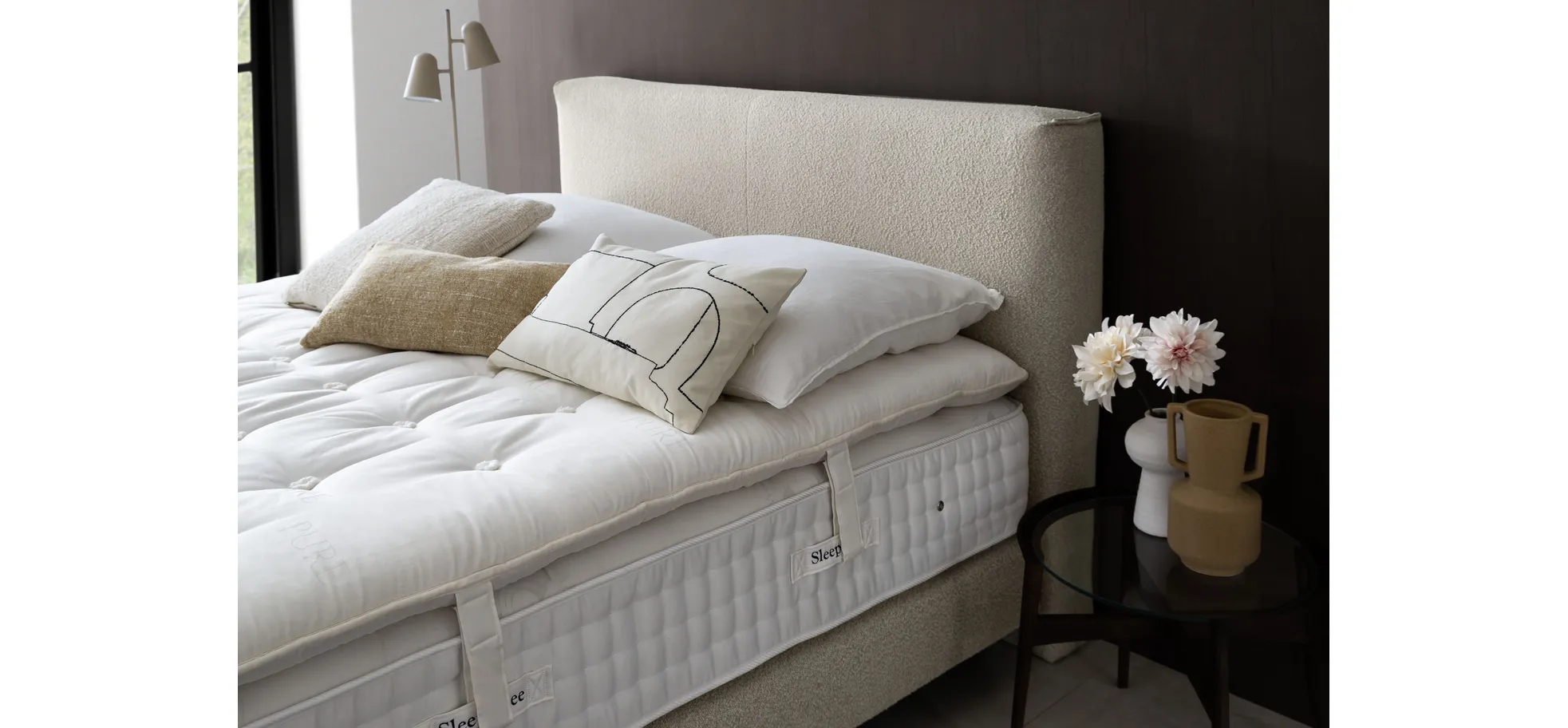  Boxspringbett Contur 4600 - Liegefläche  ca.180x200 cm, Boucle, Beige