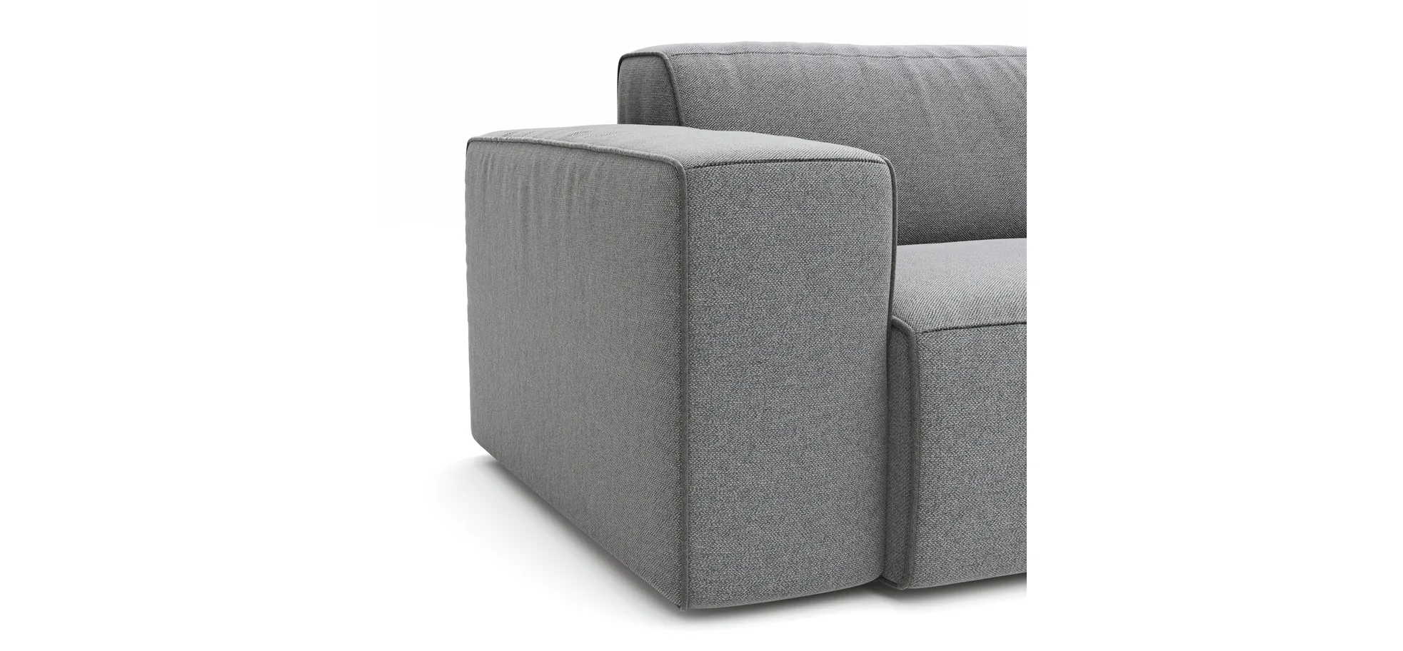 Sofa Elementos - 3-Sitzer, Stoff, Grau