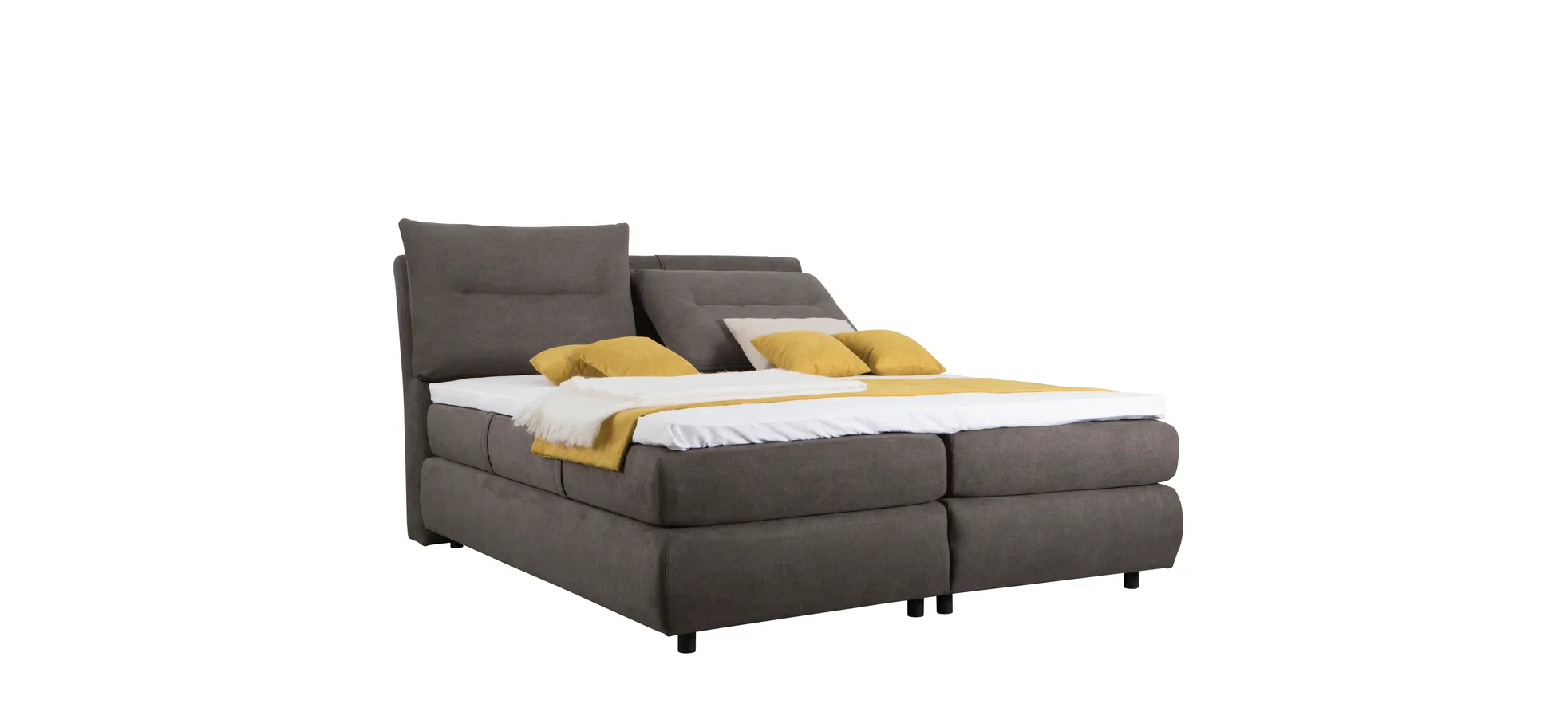 Boxspringbett Edela - Liegefläche 180x200 cm, Stoff, Anthrazit