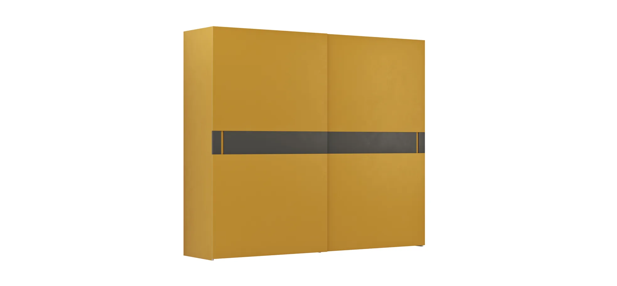 Schiebetürenschrank Loretto - B ca. 280 cm, Lack matt, Safrangelb 112472