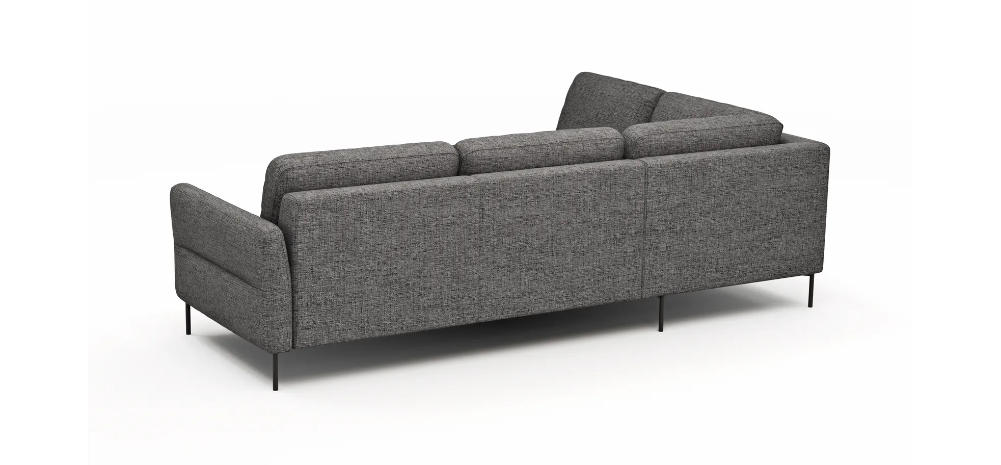 Ecksofa  Enna - Ecke links, 3-Sitzer, Sitzvorzug (motorisch), Stoff, Graphit