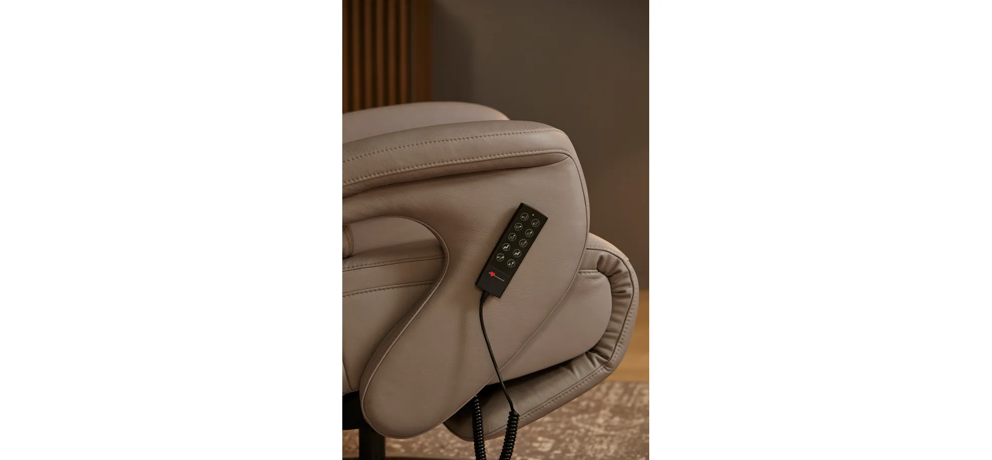 Relaxsessel Sitz.Konzept 4.0 - Größe XL, Fußteil/Kopfteil und Rückenlehne verstellbar (motorisch) mit Aufstehhilfe, Leder, Grau