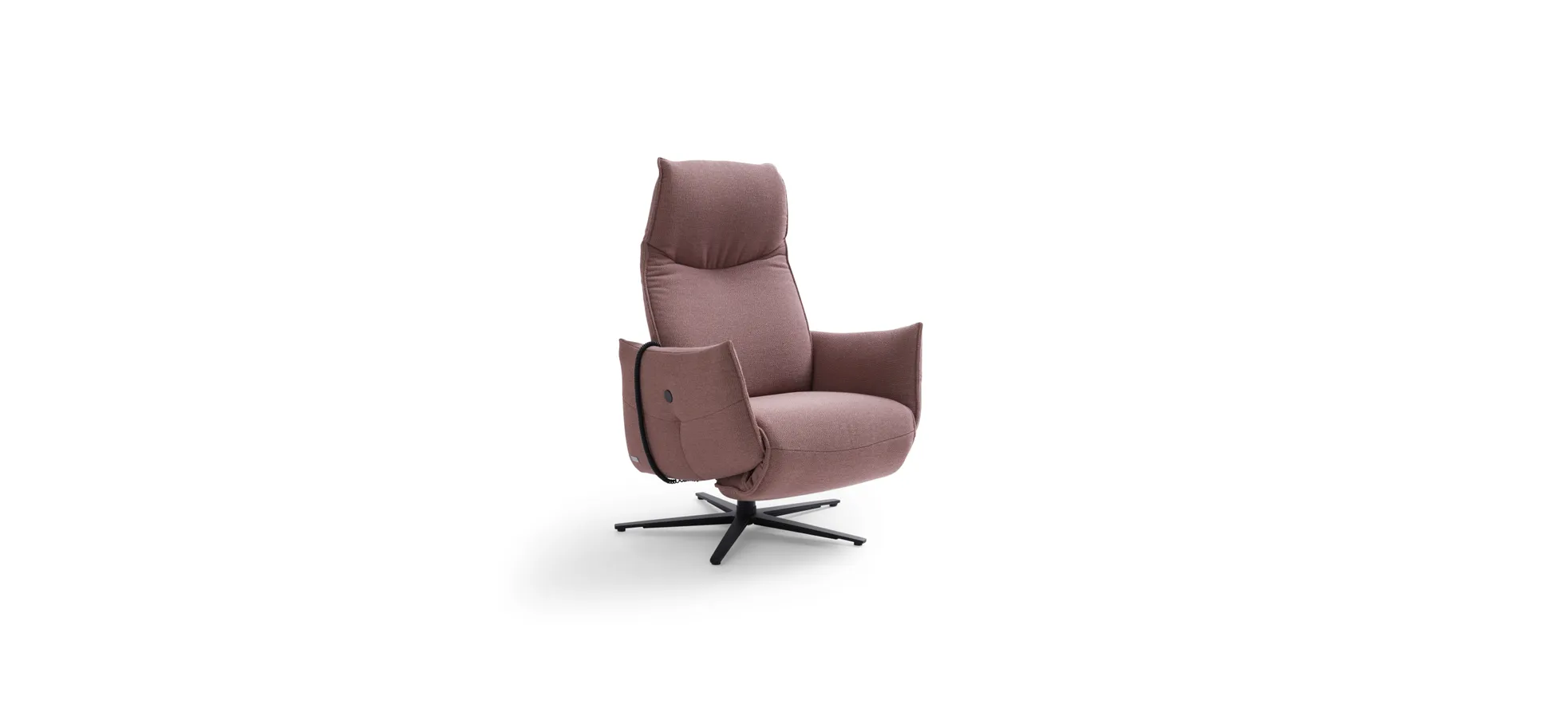 Relaxsessel Marsala - Relaxfunktion (motorisch), Stoff, Altrosa
